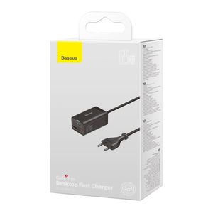 Baseus GaN3 Pro PD 65W 2x USB-C 2x USB Laturi / Verkkovirtalähde USB-C kaapelilla