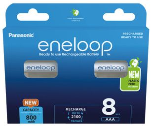 8 x Panasonic Eneloop R03 / AAA 800mAh akkuparistot BK-4MCDE/8BE