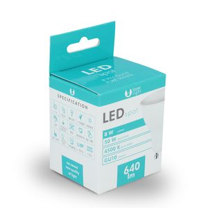 Forever Light LED Spottilamppu GU10 8W 230v 4500K neutraali valkoinen