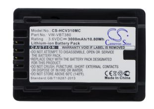 Panasonic VW-VBT190 akku 3000 mAh