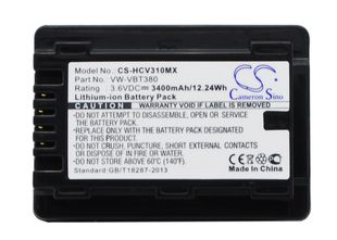 Panasonic VW-VBT380 akku 3400 mAh