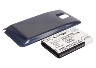 Samsung Galaxy Note 3, Galaxy Note III, SM-N9000 tehoakku erillisellä laajennetulla sinisellä takakannella 6400 mAh