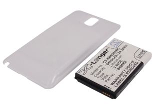 Samsung Galaxy Note 3, Galaxy Note III, SM-N9000 tehoakku erillisellä laajennetulla valkoisella takakannella 6400 mAh