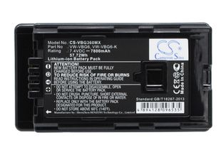 Panasonic VW-VBG6, VW-VBG6GK, VW-VBG6-K akku 7800 mAh