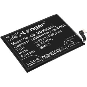 Redmi älypuhelinten K30s / M2007J3SC yhteensopiva akku 4900mAh