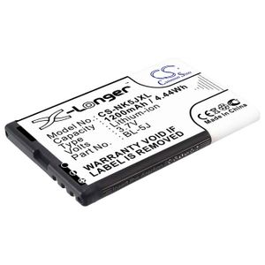 Nokia BL-5J yhteensopiva akku 1200 mAh