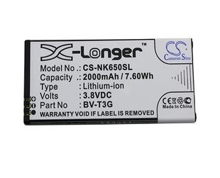 Nokia / Microsoft BV-F3C Lumia 650 XL yhteensopiva akku 2300 mAh