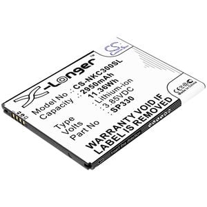 Nokia älypuhelinten C3 2020 yhteensopiva akku 2950mAh