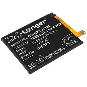 Nokia älypuhelinten 3.1A / TA1140 yhteensopiva akku 2800mAh