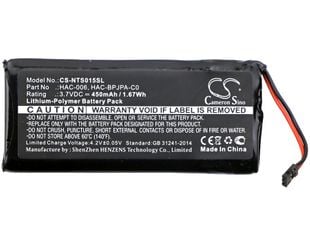 Nintendo HAC-015 ohjaimen akku 450 mAh