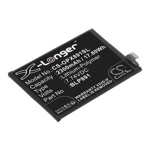OPPO puhelimen Find X5 5G / PFFM10 yhteensopiva akku 2300mAh