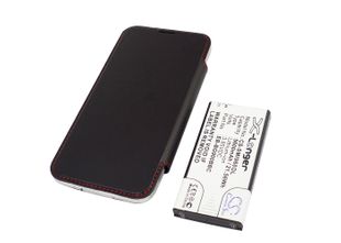 Samsung Galaxy S5 tehoakku 5600 mAh - Mustalla Flip Cover suojakotelolla