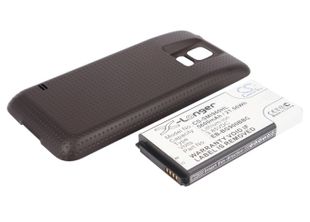 Samsung Galaxy S5 tehoakku 5600 mAh - Erillisellä ruskealla takakannella