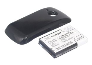 Samsung  GT-S6500, GT-S6500D, Galaxy Mini 2 yhteensopiva tehoakku mustalla laajennetulla takakannella 2400 mAh