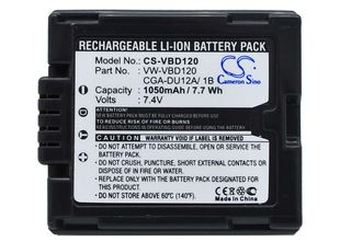 Panasonic VW-VBD120, CGA-DU12, CGA-DU12A/ 1b yhteensopiva akku 1050 mAh