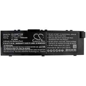 DELL Precision 15 7000 7510 yhteensopiva akku - 7900mAh