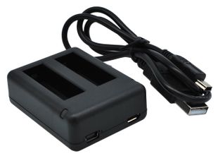 Gopro Hero 4 / 4 Black / 4 Silver micro USB laturi / virtalähde kahdelle akulle