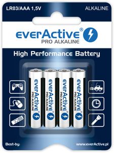 everActive Pro LR03 / AAA Alkali Paristo - 4 kpl