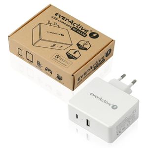 EverActive SC-600Q USB QC3.0 ja USB-C PD 63 W Laturi / Verkkovirtalähde