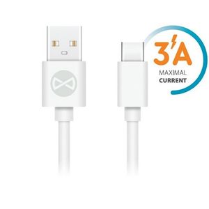 Forever USB-C kaapeli 3A 1m, valkoinen