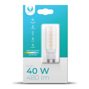 Forever Light LED Lamppu G9 6W 230V 480lm 6000K kylmä valkoinen