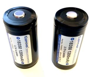Keeppower IMR 18350 3.7 V Akku 1200 mAh ilman suojapiiriä - 2 kappaleen pakkaus