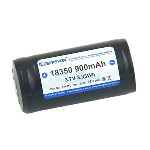 Keeppower 18350 900mAh Li-Ion akku suojapiirillä - 5 A - 2 Kappaleen pakkaus
