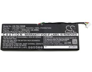 Toshiba Satellite L10T akku 3650 mAh - Musta