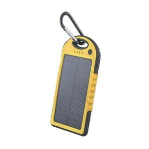 Setty Aurinkokenno Power Bank vara-akku taskulampulla - 5000 mAh - Keltainen