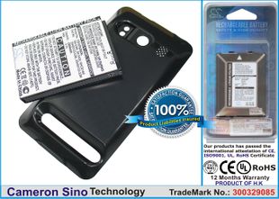 HTC EVO 4G, A9292, Supersonic  Extended With Black Color Back Cover yhteensopiva akku - 2200 mAh