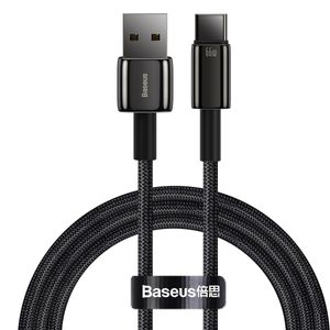 Baseus Tungsten USB-C Latauskaapeli 66W, 1m - Musta