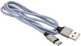 Devia Vogue Punottu USB-C synkronointi- ja latauskaapeli, 2,4A, 1m