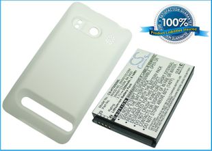 HTC EVO 4G, A9292, Supersonic  Extended With White Color Back Cover yhteensopiva akku - 2200 mAh