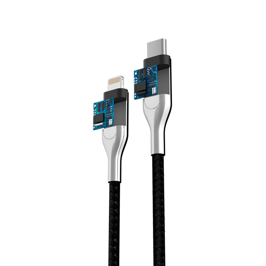 Forever Core Ultranopea MFI PD USB Type-C / Lightning, 2,4A lataus- ja synkronointikaapeli 1,5m, musta