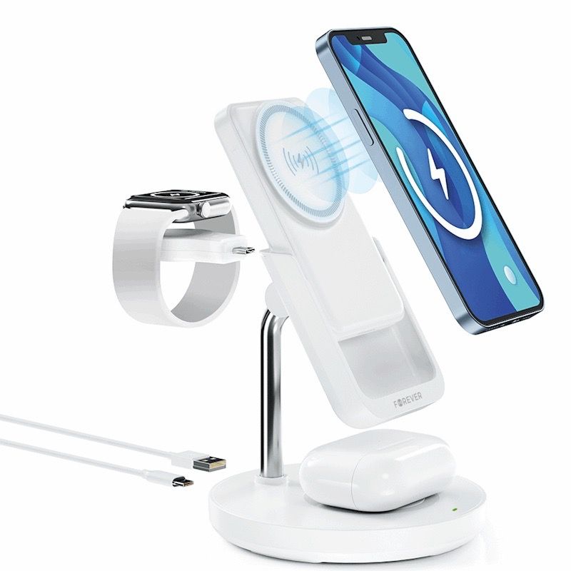 Forever 5 in 1 Latausteline iPhone / Watch / Airpods - Vara-akulla