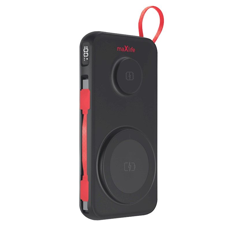 Maxlife Langaton Virtapankki MXPB-08 10000 mAh MagSafe 3-in-1 iPhone / AirPods / Apple Watch Musta
