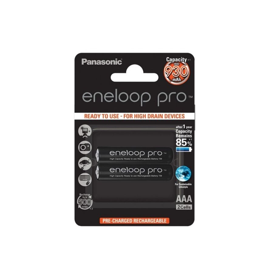 Panasonic Eneloop Pro R03/AAA Akkuparisto 930mAh - 2kpl, musta
