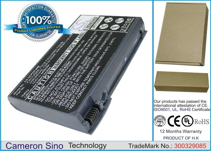 HP Omnibook F2072-60906, F2019, F2019-60902, F2019B, F2019-60901, F2019A, CGR-B/634AE, CGR-B/ 650AE, 3UR18650P-2-QC-RT, 3UR18650F-2-QC-RT2 akku 4400 mAh