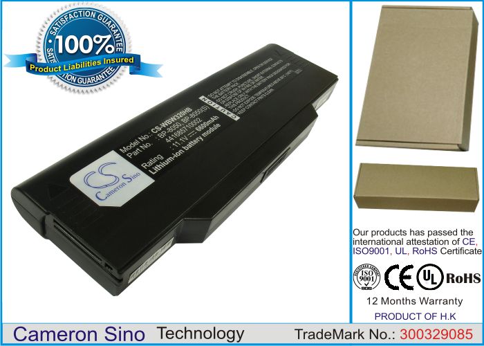 Fujitsu Amilo M1420, Amilo L1310 akku 6600 mAh