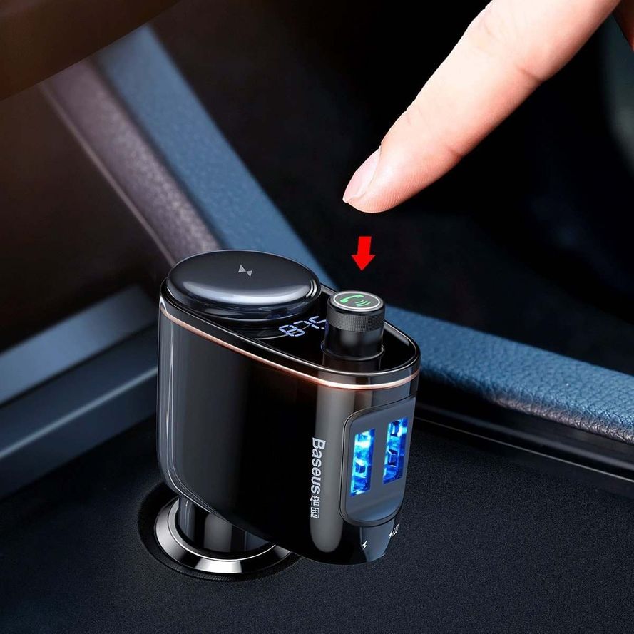 Baseus FM Lähetin / autolaturi MP3, Bluetooth, 2 x USB - Musta