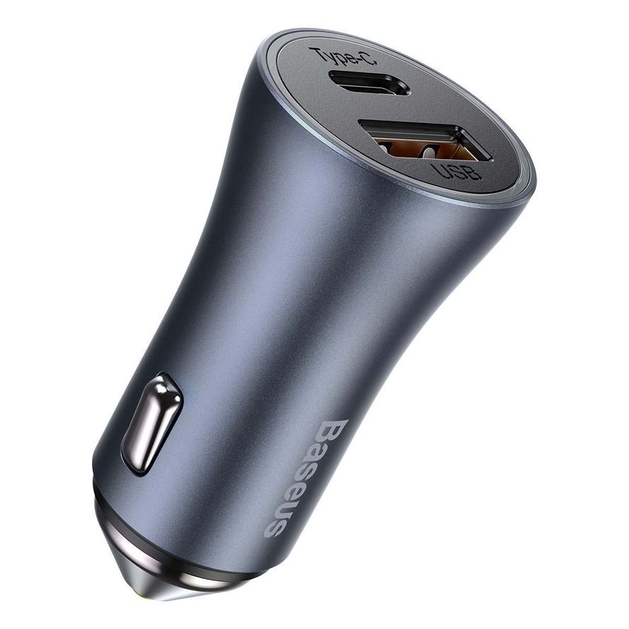 Baseus Golden Contactor Pro pikalaturi autoon- USB + USB-C + iPhone latauskaapeli