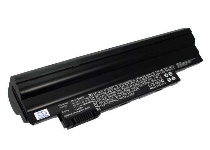 Acer Aspire One D255, D262, 722, One Happy, One Happy2 yhteensopiva akku - 6600 mAh Musta