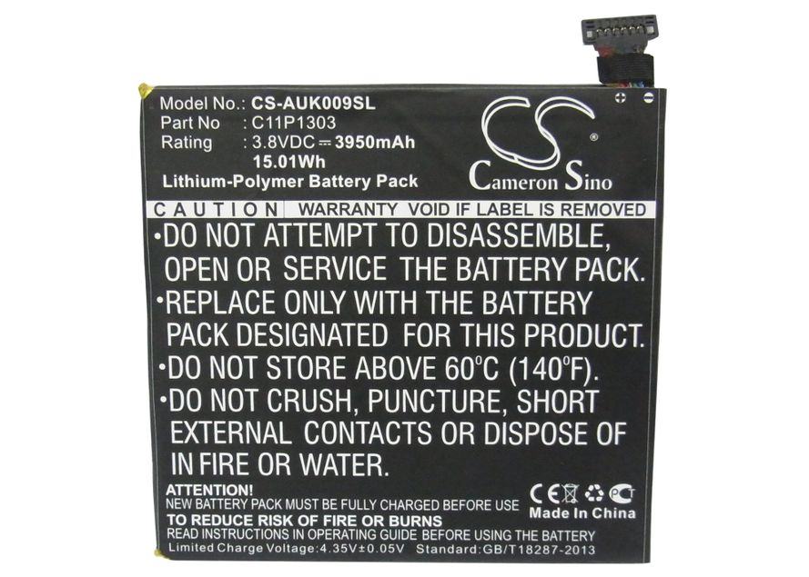 Asus K009 ja Google Nexus 7 2-sukupolvi akku 3950 mAh