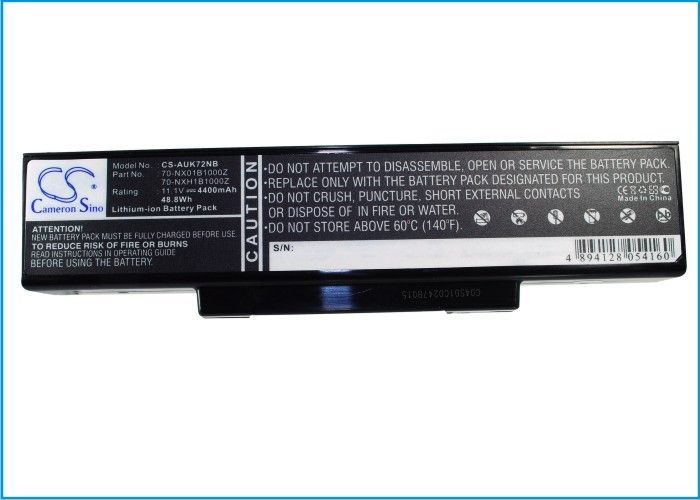 Asus A32-K72 yhteensopiva akku 4400 mAh