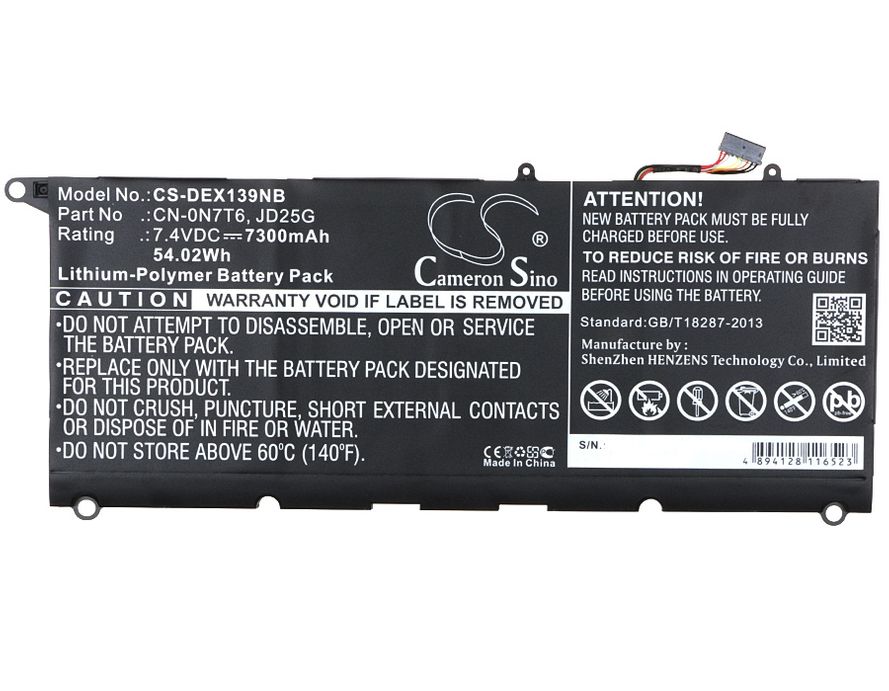 DELL XPS 13 akku 7300 mAh