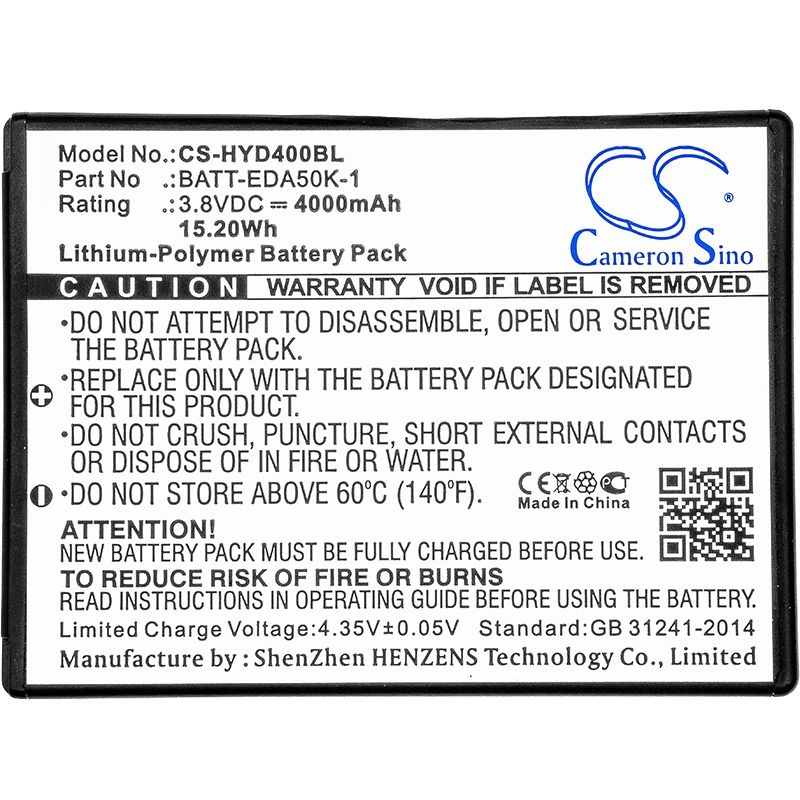 HONEYWELL Scanpal EDA50K,Scanpal EDA40,EDA50,EDA50hc  Viivakoodinlukijan Akku 4000 mAh