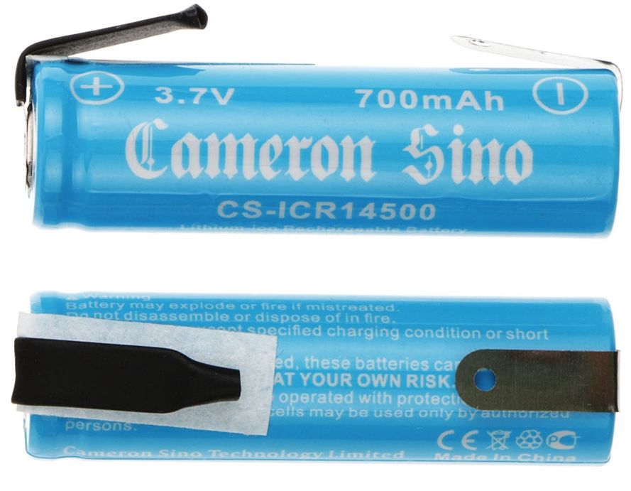 Cameron Sino 14500 Li-ion Akku juotoskorvakkeilla 2kpl 700mAh