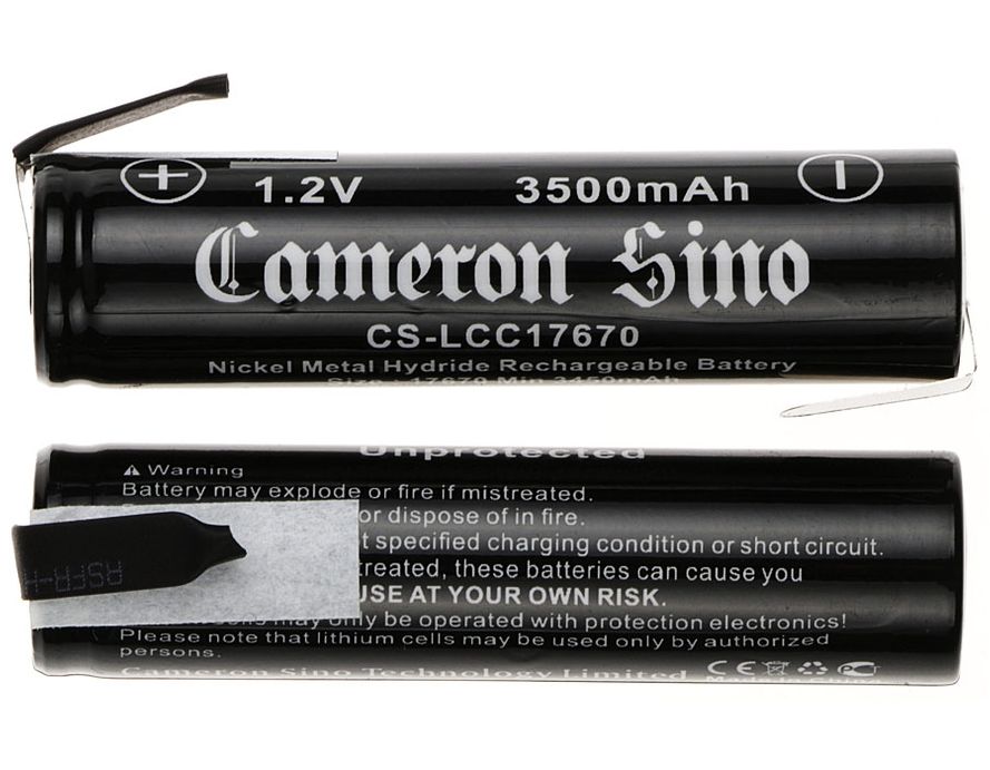 Cameron Sino NiMh akku 1.2V 3500mah juotoskorvakkeilla 2kpl