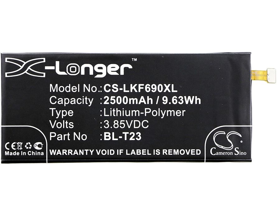 LG BL-T23, X Cam 4G yhteensopiva akku 2500 mAh