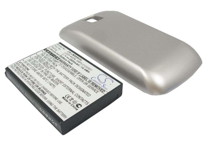 LG MS690, Optimus M   Tehoakku Laajennetulla takakannella 2800 mAh